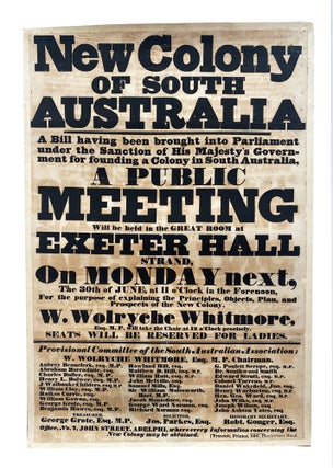 Item #5000920 New Colony of South Australia. A Bill having been brought into Parliament under the...