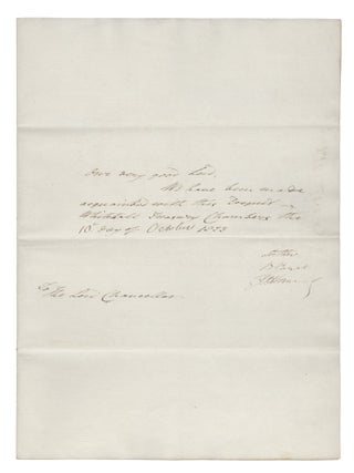 Official Charter of Justice of New South Wales, addressed to the Right Honble the Lord Chancellor, detailing the appointment of Francis Forbes as the first Chief Justice of New South Wales.