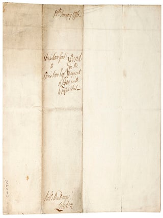 Manuscript financial agreement signed by Ann Christian, the mother of Fletcher Christian, and her cousin John Christian (later Christian-Curwen), being an obligation bond in the sum of &pound;800.