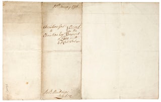 Manuscript financial agreement signed by Ann Christian, the mother of Fletcher Christian, and her cousin John Christian (later Christian-Curwen), being an obligation bond in the sum of £800.