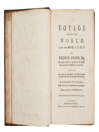 Item #5001000 A Voyage Round the World, in the Years MDCCXL, I, II, III, IV. By George Anson,...