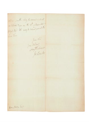 Autograph letter signed, to Sir Evan Nepean.