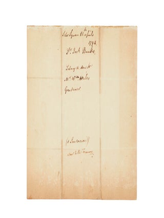 Autograph letter signed, to Sir Evan Nepean.