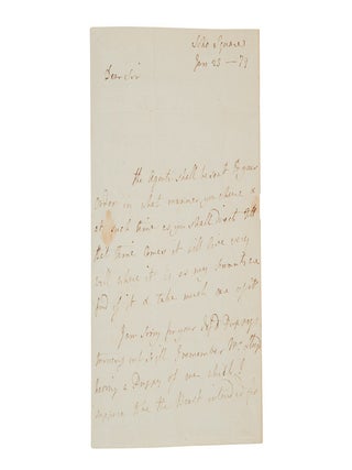 Item #5001007 A wonderful Cook-era autograph letter, signed, to Richard Parry Price F.R.S. Sir...