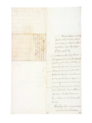 Item #5001023 Manuscript warrant for the Court-Martial of Lieutenant Colonel George Johnston....