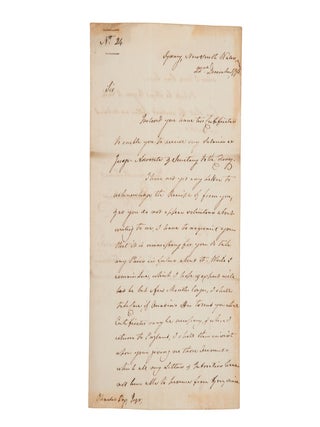 Item #5001035 Autograph letter signed, to Charles Cox…. David COLLINS