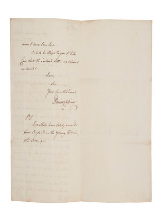 Autograph letter signed, to Charles Cox…