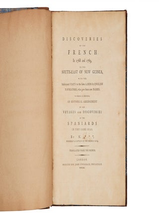 Item #5001052 Discoveries of the French in 1768 and 1769, to the South-West of New Guinea, with...