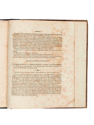 An Introduction to the Practice of Nautical Surveying, and the Construction of Sea-Charts; Illustrated by thirty-four plates. Translated from the French of C.F. Beautemps-Beaupré, Hydrographer of the French Marine… With an Appendix containing Mr Dalrymple's Essay on the most Commodious Methods of Marine Surveying; and the Description of Observations by which the Longitudes of places on the coasts of Australia, &c. have been settled, by Captain Matthew Flinders, RN.