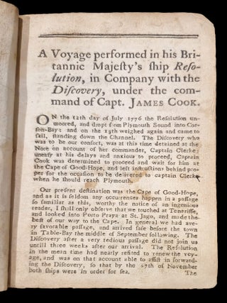 Item #5001095 A Journal of Captain Cook's Last Voyage to the Pacific Ocean, and in quest of a...