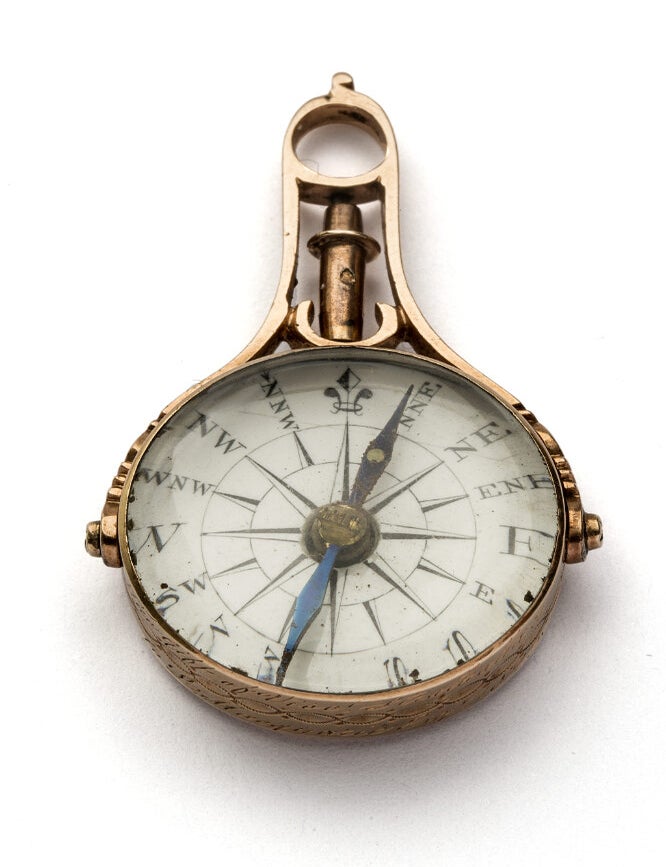 Item #5001101 A gold pendant compass given to Lachlan Macquarie junior by Viscount Strathallan, inscribed "The gift of Visct. Strathallan to L. Macquarie Esqr. 1825" Lachlan MACQUARIE, junior.