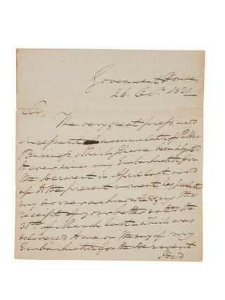 Item #5001104 Autograph letter signed, to Robert Campbell. Governor Lachlan MACQUARIE