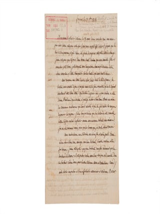 Autograph letter signed to Henri de Freycinet, with a full transcription of a letter written by Louis during the Uranie voyage.