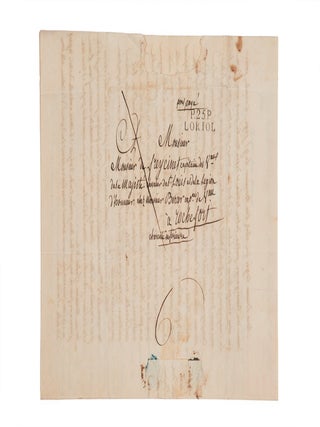 Autograph letter signed to Henri de Freycinet, with a full transcription of a letter written by Louis during the Uranie voyage.