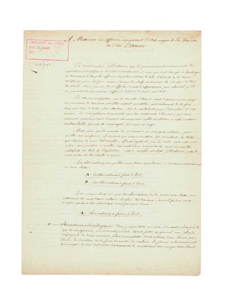 Item #5001140 "A Messieurs les Officiers composant l'Etat-major de la Corvette du Roi l'Uranie"....