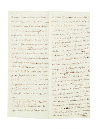 Item #5001141 A fine and interesting autograph letter, signed, to her sister-in-law Clémentine...