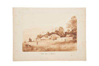 A suite of seven original pen and sepia wash drawings of historic cities of the Straits of Malacca, George Town, Penang and Malacca, from Vaillant's 1836-7 circumnavigation in the Corvette La Bonite.