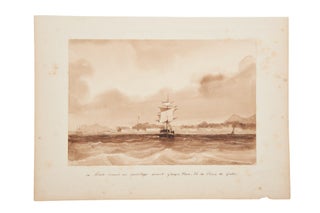 A suite of seven original pen and sepia wash drawings of historic cities of the Straits of Malacca, George Town, Penang and Malacca, from Vaillant's 1836-7 circumnavigation in the Corvette La Bonite.