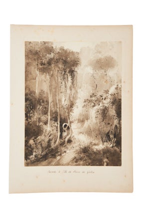 A suite of seven original pen and sepia wash drawings of historic cities of the Straits of Malacca, George Town, Penang and Malacca, from Vaillant's 1836-7 circumnavigation in the Corvette La Bonite.