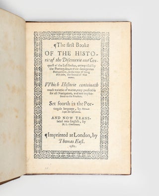Item #6000052 The first Booke of the Historie of the Discoverie and Conquest of the East Indias,...