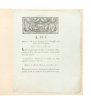 Item #6000066 No. 608. Loi relative à M. de la Peyrouse, & à l'impression des Cartes par lui...