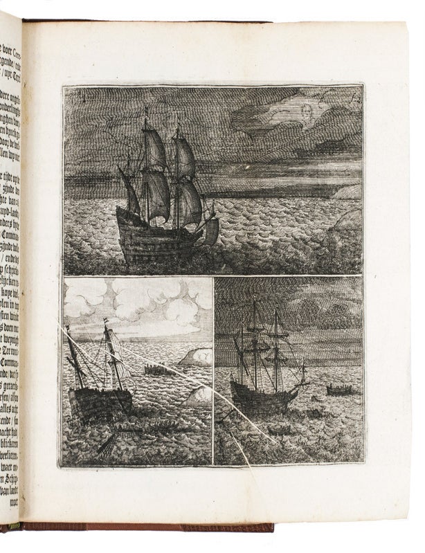 Item #6000092 Ongeluckige Voyagie, van't Schip Batavia, Nae de Oost-Indien. Gebleven op de Abrolhos van Frederick Houtman... Uytgevaren onder den E. Francoys Pelsert. Vervatende Soo 't verongelucken des Schips, als de grouwelijcke Moorderijen onder 't gebergde Scheepsvolck, op "t Eylant Bataviaes Kerck-hof veergevallen, nevens de Straffe de Hantda-digers overgekomen. Geschiet in de jaren 1628 en 1629... ["The disastrous voyage of the ship Batavia, sailing for the East Indies. Wrecked on Frederick van Houtman's Abrolhos... Commanded by E. Fran&ccedil;ois Pelsaert. Account of the shipwreck as well as the horrible massacre committed by the ships crew, their rescue on Batavia's Kerckhof Island and the punishment of the murderers in 1628 and 1629...]. Francois PELSAERT.
