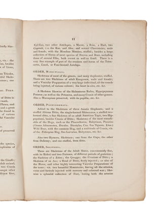 A Prodromus of a Synopsis Animalium, comprising a Catalogue Raisonn&eacute; of the Zootomical Collection of Joshua Brookes Esq. F.R.S. etc. Part the First; and of the Anatomical Preparations, Part of the Second: Which will be Sold By Auction, about the Middle of May, unless Previously Purchased by Private Contract, including the Large and Interesting Department of Natural History, &c. &c..&hellip;